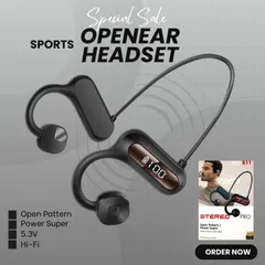 【数量限定セール】オープンイヤー型ヘッドセット ワイヤレスイヤホン スポーツイヤホン LEDディスプレイ マイク機能付き Bluetooth5.3 スポーツ対応 耳掛け式 ジョギング サイクリング ジムトレ 通勤通学