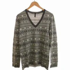 ブラックバレット バイ ニールバレット BLACKBARRETT by neil barrett ニット セーター Vネック 総柄 長袖 2 M グレー ■SM3 /EEのサムネイル
