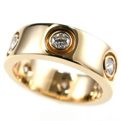 Cartier カルティエ ラブリング フルダイヤ K18YG イエローゴールド SIZE:44 AU750 指輪