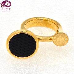 HERMES エルメス リング コル リザード 約14号 角笛モチーフ メタリック仕上げ イエローゴールドプレーテッド 箱 保存袋 冊子 三つ折りカード リボン フランス製