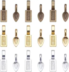 PandaHall Elite 接続金具 貼付用 チャーム ペンダント ベイル ネックレス 接着型 留め具( 四角形)