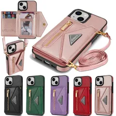 【特価】Eastwave アイフォン 14 Plus ケース ショルダー クロスボディ手帳型 iPhone 14 Plus 縄掛けカバー 手帳 iphone 14plus ケース CASE 長ストラップ 肩がけ 首掛け 斜め掛け チェーン ファスナー型 携帯カ