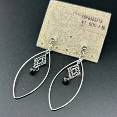 【新品】ネコポス◆定価1600円 アクセサリー ピアス チタンポスト シルバー×ブラック◆ひし形 揺れる シンプル レディース◆