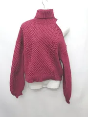 ◇ MURUA ムルーア タートルネック 無地 長袖 ニット セーター サイズF ワインレッド レディース P  【1403180005008】