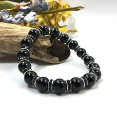 オニキス パワーストーン ブレスレット 天然石 10mm （ブラック）メンズ・レディース　男性・女性　数珠ブレス　開運   [c]