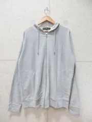 Beno ビーノ パーカー ジップアップ 長袖 フード付き 細ボーター グレー系 Mサイズのサムネイル