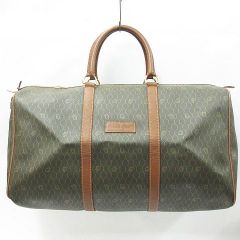 Christian Dior クリスチャンディオール ハニカム柄 ボストンバッグ ヴィンテージ グリーン系 レディース B001-0529②