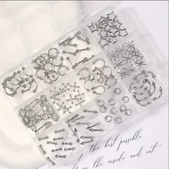 数量限定⑥　シルバー　ネイルパーツ　ピアス　セット