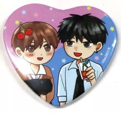 [중고] 배지 핀즈 카키모토 켄 & 다나카 유야(미니 캐릭터) 하트캔 배지 [추첨 메이트 형의 친구] E-2상