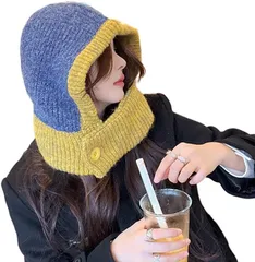 BomberRabbit バラクラバ ニット レディース おしゃれ かわいい( ダークブルー,  56.0-58.0 cm)