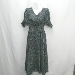 ◇ ⊂ RAY CASSIN レイカズン 花柄 半袖 ロング ワンピース サイズF ブラック レディース E  【1412090060397】