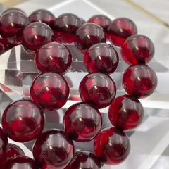 ■【ランダム発送】赤色アンバー 合成琥珀 ブレスレット 玉径１０mm １本