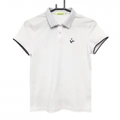 ★値下げ★ビバハート 半袖ポロシャツ 白×ネイビー ロゴプリント 襟裏ロゴ レディース 40(M) ゴルフウェア VIVA HEART