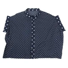 Yohji Yamamoto ヨウジヤマモト YT-B20-811 Y's ワイズ ドット ショートスリーブ クロップド オーバーサイズ 半袖 シャツ ネイビー系 1【中古】のサムネイル