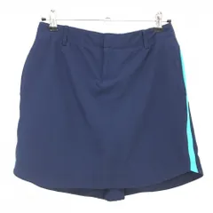 【超美品】アンダーアーマー スカート ネイビー×グリーン サイドライン ウエストゴム  レディース 8 ゴルフウェア UNDER ARMOUR