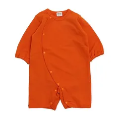 【新品】 [chil2] 長袖 ロンパース カバーオール 綿100％ ベビー服 新生児 赤ちゃん 子供服 男の子 女の子 ユニ 前開き 全開き 無地 裏毛 ルームウェア 出産祝い ギフト 14650481-60-70OR 0