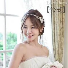 【ラブティアラ公式】ジュリエットティアラ・ロジウム|ティアラ　ウェディング　ウエディング　ヘッドドレス　お呼ばれ　淡水パール　ヘッドアクセサリー　パール　淡水真珠　カチューシャ　上品　ブライダルアクセサリー　淡水真珠　クリスタル　カチューシャ