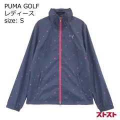 PUMA GOLF プーマゴルフ フルジップ ナイロンジャケット 総柄 ネイビー系 L ［240001881871］