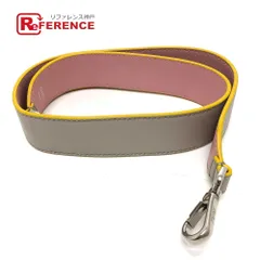 フェンディ ストラップユー ロゴ ショルダーストラップ レザー グレー/ピンク