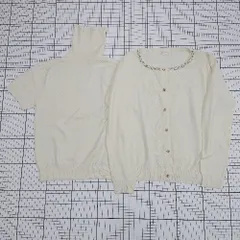 ◇ ⊇ ロディスポット アンサンブル 2way ビジューカーディガン ハイネックニット サイズM アイボリー系 レディース E  【1508060026484】