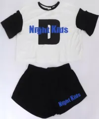 【中古】衣料雑貨 Night Kids プリントTシャツ・ショートパンツセット ホワイト×ブラック XXLサイズ 「頭文字D×SHEIN」