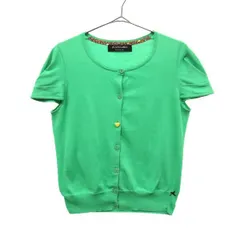 ポールスミスブラックレーベル 半袖 コットン ニット カーディガン M グリーン BLACK LABEL Paul Smith レディース 【中古】  【230405】 メール便可