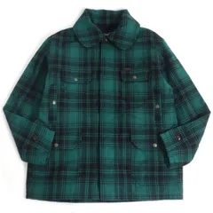 未使用品□HYSTERIC GLAMOUR/ヒステリックグラマー オンブレーチェック ロゴボタン ウール クルーザージャケット グリーン XL 日本製 正規のサムネイル