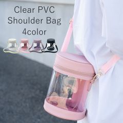 【各色1点限り】ハートチャーム　痛バッグ ショルダー 痛バ ぬいぐるみ 推し活 筒型 ショルダーバッグ 斜め掛け 透明 PVC バッグ