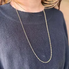 60cm ロング フィガロチェーンネックレス ゴールド RN
