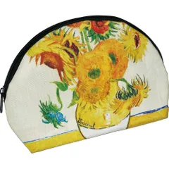 ☆ ゴッホ/ひまわり ☆ 名画ポーチ ポーチ おしゃれ 名画ポーチ 化粧ポーチ 小物入れ マルチポーチ ラウンドポーチ コスメポーチ 収納 かわいい レディース コスメ 衛生用品 マチ付き 絵画ポーチ モダン 持ち歩き 母の日贈り物 ギフト