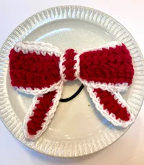 リボンゴム　ニットヘアアクセサリー　ヘアゴム　毛糸　ニット　編み物リボン　かぎ編み　シュシュ　ヘアバンド　ガーリー