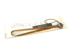 ■未開封■新品■未使用■ GUCCI グッチ GGマーモント レザー キーホルダー 携帯ストラップ レディース メンズ ベージュ系 FA9956