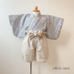【SALE価格】ベビー袴　刺繍リボン　ハンドメイド　70-80size