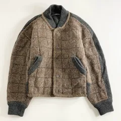 36A12 ISSEY MIYAKE イッセイミヤケ 一筆タグ ウールジャケット F ブラウン グレー 日本製 ブルゾン アウター チェック柄のサムネイル