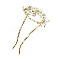 髪飾り 成人式 振袖 前撮り 袴 ゴールド ラインストーン キラキラ 小さい かんざし かわいい 粋 日本製 おしゃれ 卒業式 結婚 No.10-4902