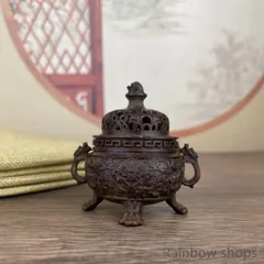 銅製 香炉 透かし彫り心経瓢簞香炉 室内 茶台 書房 薫香炉 装飾品 工芸品置物 銅製 香炉 樹屋香炉 茶台薫香炉 香道具 装飾品工芸品 置物