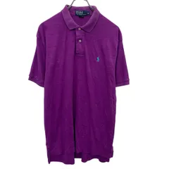 POLO RALPH LAUREN 半袖 ポロシャツ M パープル ポロラルフローレン ハーフボタン ワンポイント ポニー刺繍 古着卸 アメリカ仕入 a704-5286