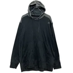 adidas ロゴスウェット パーカー XL ブラック グレー アディダス スポーツ プルオーバー ビッグサイズ 古着卸 アメリカ仕入 a612-8209