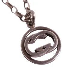 美品 グッチ GUCCI ネックレス ペンダント GG インターロッキング シル