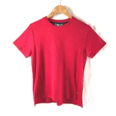 ディノス Dinos RULEbis Tシャツ カットソー 半袖 リブ 綿100％ スリット裾 タグ付き 赤 Lサイズ 949946のサムネイル