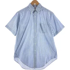 古着 80~90年代 ブルックスブラザーズ MAKERS 半袖 ボタンダウン ストライプシャツ USA製 メンズXL相当 ヴィンテージ/eaa534279