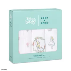 【迅速発送】aden + anais(エイデンアンドアネイ) ガーゼタオル アリス 3枚セット 30×30cm ディズニー デザイン モスリンコットン WCADABDAWCC30013DI