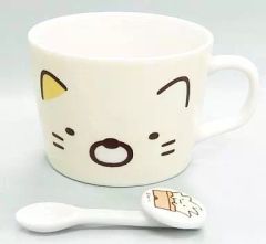 [중고] 머그컵·탕만(캐릭터) 고양이 스푼 첨부 머그컵 [스미코구라시]