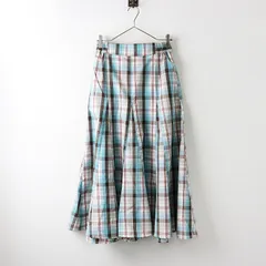 美品 スタジオクリップ studio CLIP 《NEXTWEEKENDコラボ》物語のスカート M/ブルー系 ロング フレア チェック【2400014107975】