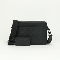 ルイヴィトン LOUIS VUITTON デュオ メッセンジャー バッグ ショルダーバッグ モノグラム シャドウ レザー ブラック black 黒 シルバー金具