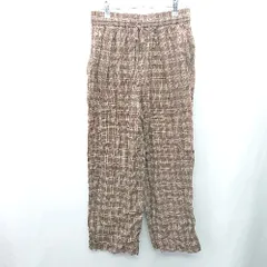 ◇ Θ studio CLIP スタディオクリップ チェック柄 ストレートパンツ サイズF ブラウン系 レディース E  【1409100020694】