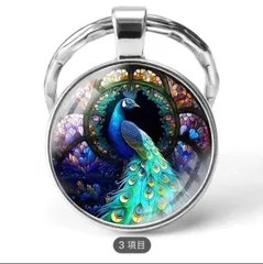 1663青い孔雀の帯留め