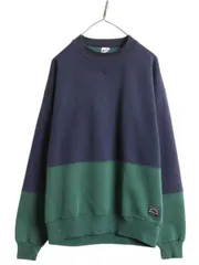 【お得なクーポン配布中!】 90s USA製 ラッセル 無地 スウェット メンズ レディース L 古着 オールド RUSSELL トレーナー ブランク 前V 裏起毛 ツートン クルーネック