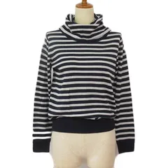 コムサイズム COMME CA ISM カットソー ニット ボーダー タートルネック M 紺 ネイビー
