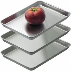 ナガオ バット 料理 下ごしらえ用トレー 大 3枚セット 24.5×17.6cm 浅型 食洗機対応 ステンレス 燕三条 日本製 揚げ物 天ぷら キッチン 調理用バット 角バット スタッキング 重なる 業務用 0